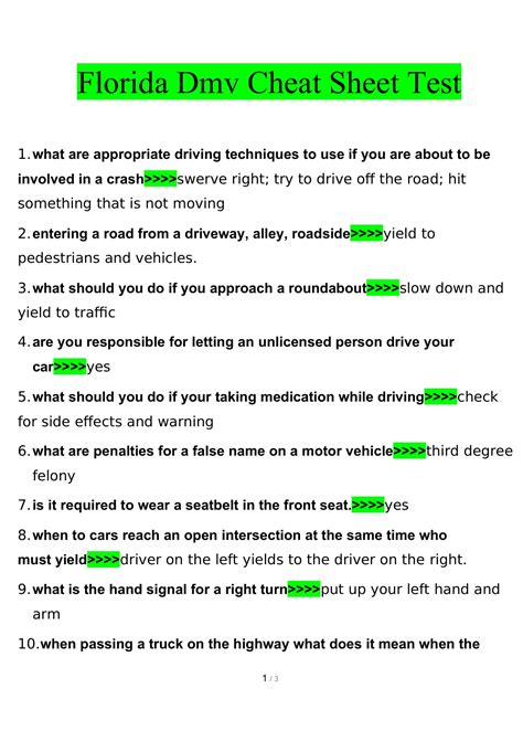 how hard is the permit test in florida|florida dmv test cheat sheet.